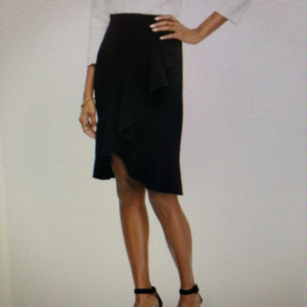 Ann Taylor Black ruffled work skirt